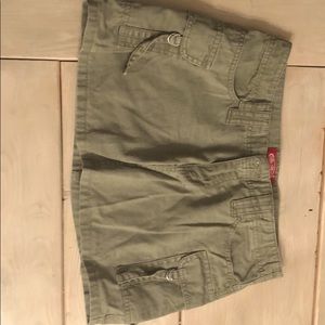 Olive green mini skirt